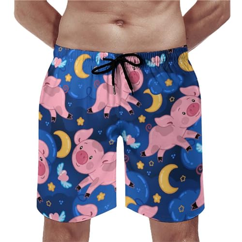 Maillot de bain séchage rapide à motif cochon de lune S