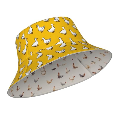 Image of Bucket Hat Double-Side-Wear Reversible Sun Hat Beach Travel Hiking for Women Men