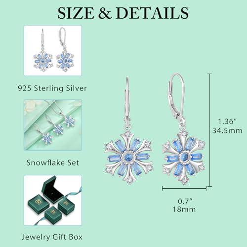 Bijoux de pour femme maman épouse : boucles d'oreilles flocon argent 925 - 6