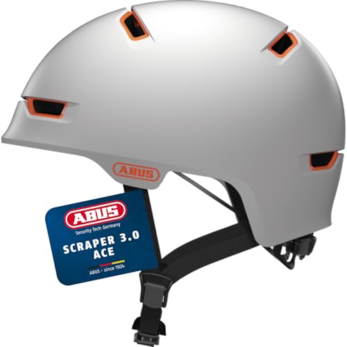 FISCHER Erwachsene Fahrradhelm, Radhelm, Cityhelm Hawaii, S/M, 54-59cm, weiß pink 5 ABUS Stadthelm Scraper 3.0 ACE - Robuster Fahrradhelm für den Stadtverkehr - für Damen und Herren - Weiß Matt, Größe M