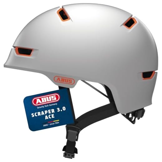 ABUS Stadthelm Scraper 3.0 ACE - Robuster Fahrradhelm für den Stadtverkehr - für Damen und Herren - Weiß Matt, Größe M