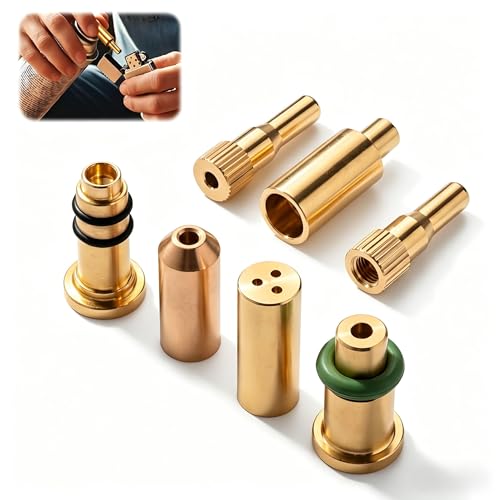 Gas Nachfulladapter für Feuerzeug Ersatzset für S.T.D Zünder 7-in-1 Gas Nachfülladapter für Feuerzeug Butane Adapter Du-pont Lighter Refill Zubehör Feuerzeugersatzteil Gelb/Rot/Grün/Blau Kappen
