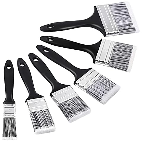 URATOT 6 Pieces Fence Brush Paint Brush Set, Decorating Brushes for Furniture, Wall Painting, and No Loss of Bristle Suitable for All Paints Cover