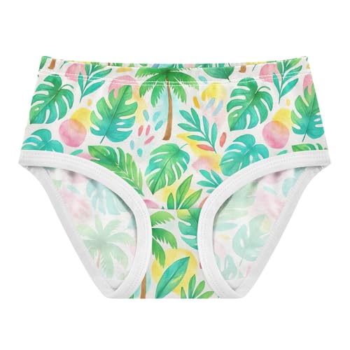 Joisal Girls Underwear Toddler 2t Cotton Cute Panties Girl Animals Briefs Girls Undies Green Tropical Palm Leaves