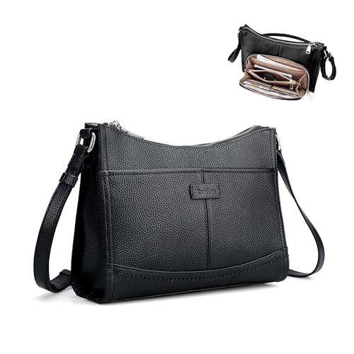 Image of befen Genuine Leather Crossbody Purses for Women, Women's Small Crossbody Shoulder Bag with Built in RFID Wallet