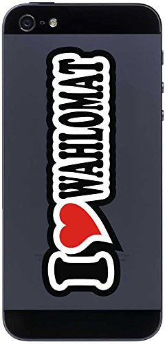 INDIGOS UG Telefon Aufkleber I Love WAHLOMAT 70 mm - Telefonaufkleber - Handyaufkleber - Handyskin - Sticker fürs Handy - Smartphone Rückseite