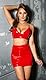Koucla Top Wetlook Lederlook Lack Optik Crop Top Bustier (Rot, L)