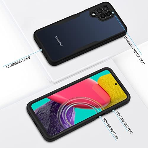 CENHUFO for Samsung M53 5G Case Built-in Screen Protector, Military Grade Shockproof Clear Cover 360°Full Body Protective Rugged Bumper Phone Case for Samsung Galaxy M53 5G