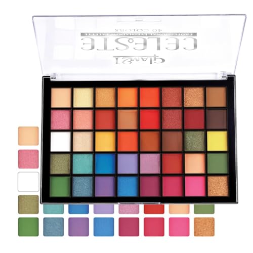 Image of Glam21 Celeste Professional Eyeshadow Palette | All-in-One Eyeshadow Palette & Highly Pigmented | 40 Selected Shades | Matte & Shimmer Shades - 50gm | Blissful-02