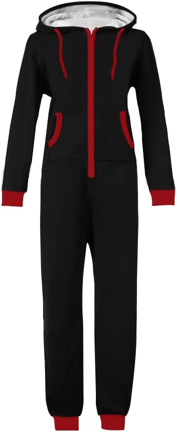 WOTOGOLD Men and Women Adult Pajamas Sportswear Hooded Unisex Jumpsuit