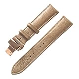 HYUOIND Orologio in pelle con accessori for orologi da uomo e da donna in morbida pelle bovina verde compatibile con gli accessori del cinturino Longines Tissot dw(Beige rose,22)