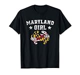 Maryland Girl Flag Blue Crab T Shirt - State Pride Retro Tee