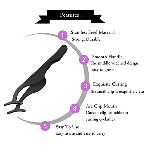 Black Stainless Steel False Eyelash Curlers Extension Applicator Remover Clip Eyebrow Eye Lashes Tweezers Nipper Makeup Beauty Tool #TOP2