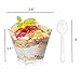 Lyellfe 100 Pack 4 Oz Dessert Cups with Spoon, Clear Plastic Cups, Mini Disposable Square Parfait Shooters Cups for Appetizer, Ice Cream, Pudding, Tasting Party