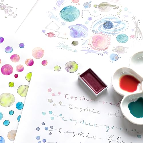 Kuretake Gansai Tambi Granulating Colors II 5 coloursWatercolour Paint Set 5 colours with 1 empty pan, Professional-Quality for Artists and Crafters, Non-Toxic, Made in Japan