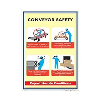 buysafetyposters.com - Conveyor Safety Poster In English Sun Board (A2, 18 inch X 24 inch, Multicolor)