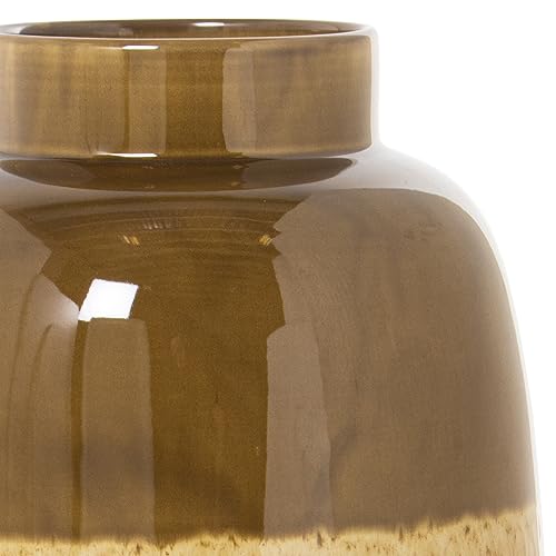 Vase de table en céramique tricolore marron blanc 24 x 41 cm grand format