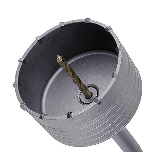 GUICGOC 110mm (4-1/3 inch) Concrete Hole Saw with 220mm SDS Plus Connecting Rod, Tungsten Carbide Teeth (7.7mm x 4mm) Cement Hole Saw for Concrete Cement Brick Wall Stone 110mm (4-1/3 inch) by GUICGOC - Image 7
