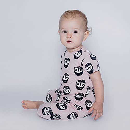 Nununu Baby Short Sleeve Playsuit, A One Piece 100% Cotton Infant Romper Coverall For Baby Girls And Baby Boys, Powder Pink - Stars, 0-6 Months #TOP4