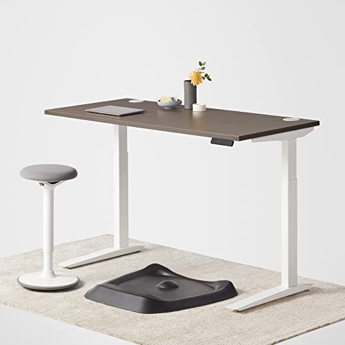 Image of Fully Jarvis Standing Desk 48 inch x 27 inch Gray Veneer Top - Electric Adjustable Desk Height from 25.5 inch to 51 inch with Memory Preset Controller (Rectangle, Black Frame)