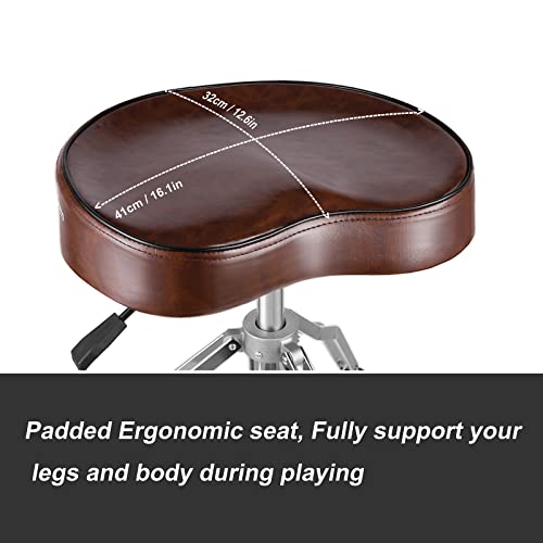 Chachazo Tentoten Drum Throne With Backrest, Padded Drum Chair With Back Hydraulic Drum Throne Height Adjustable Drum Stool With Stable Bass Comfortable Seat For Drummers,Guitar Players #TOP3