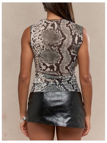 SHENHE Women's Sexy Y2k Snake Skin Tank Crewneck Animal Print Dressy Tank Going Out Top2