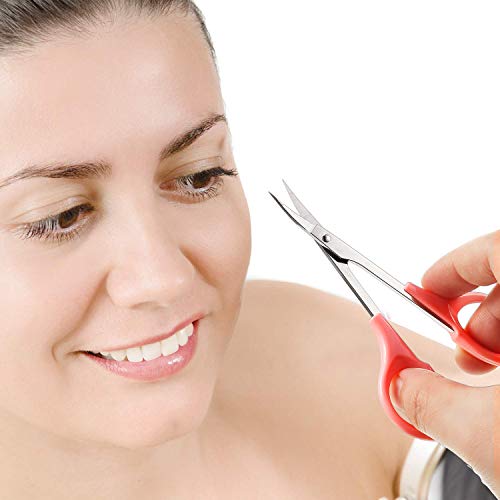 2 Pack Curved Craft Scissors Small Scissors Beauty Eyebrow Scissors Stainless Steel Trimming Scissors For Eyebrow Eyelash Extensions, Facial Nose Hair (4 Inch) #TOP2