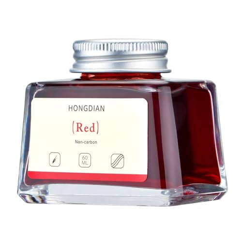 Image of Hongdian Fountain Pen Bottled Ink Red, 60ml Fountain Pen Bottled Ink, Non Carbon