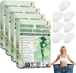 Moringa patchs,𝐌𝐨𝐫𝐢𝐧𝐠𝐚 patches & 𝐁𝐞𝐫𝐛𝐞𝐫𝐢𝐧𝐞 Patches 4Box 28pcs, Moringa 10-In-1 Nano Microdarts Patch 2026 New Natural Body Slim Patchs For Women And Men, Suitable for All Skin Types