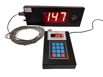 micro designs 3-digit Token Display System with English voice announcement; 5 m cable