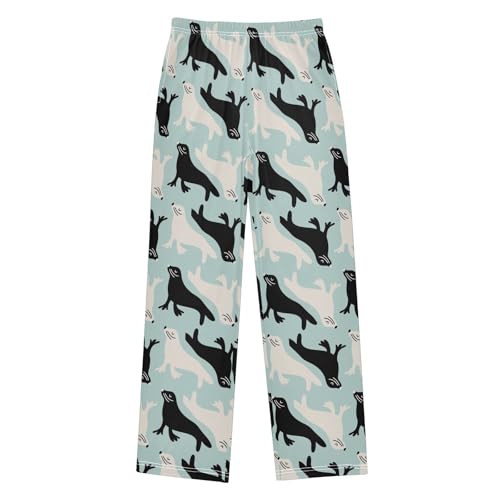 ZZXXB Lovely Seal Boys Long Pants Soft Trousers Elastic Waist Kids Lounge Bottoms with Pockets S-XL