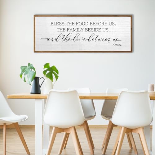 TQianJiang Christian Blessing Dining Room Wall Decor 32"×12" Bless The