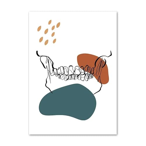 YZHYY Set of 3 Wall Art Teeth Abstract Line Teeth Oral Health Dentist Wall Art Canvas Painting Nordic Posters And Prints Wall Pictures For Dental Clinic Home Decor-40x60cm-No Frame - Thumbnail 5