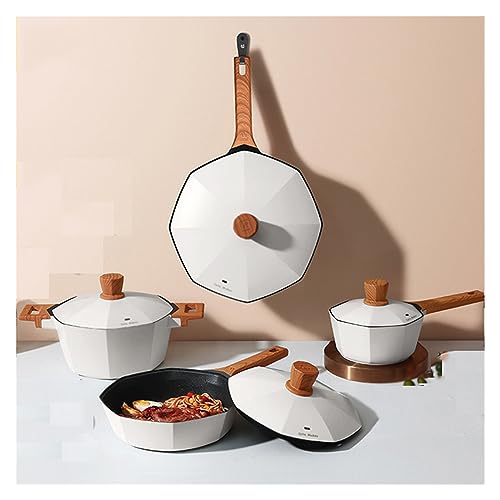Ensemble de poêles antiadhésives avec wok et marmite à lait pour gaz et induction