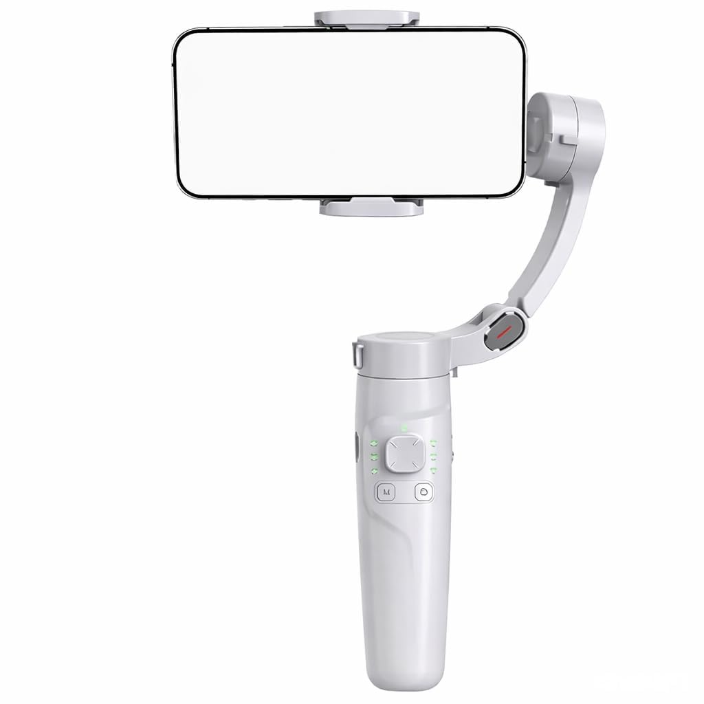 Handheld Smartphone Gimbal Stabilizer, Foldable Design with Rechargeable Battery, LED Indicators, Detachable Tripod, USB Charging Cable for Video Recording and Live Streaming-image-5