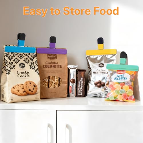 Image of Chip Clips, 6 Pack Large Food Clips, Snack Bag Clip, Plastic Heavy Duty Seal Grips for Food Storage, Home, Office and More(6 x 3.5 Inch)