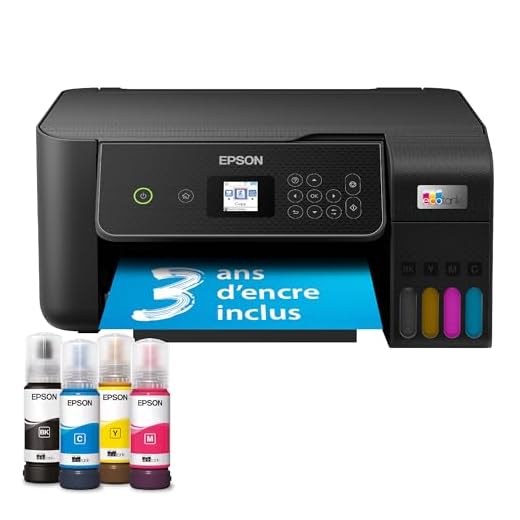 EPSON Imprimante Multifonction A4 Wi-FI EcoTank ET-2870 équipée de réservoirs d’Encre, avec Jusqu’à 3 Ans d’Encre Inclus.
