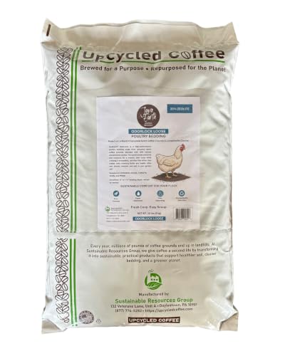 JavaEarth® OdorLock – Upcycled Coffee + Zeolite Coop Refresher & Dust Bath Additive | 20% Clinoptilolite for Odor & Moisture Control | Poultry Litter & Coop Care, 20 lb