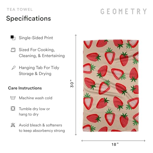GEOMETRY Spring Kitchen Towels - Quick Dry Microfiber Cloth Spring & Summer Dish Towels for Kitchen Drying - Premium Quick Dry Towel - Strawberry Shortcake, 18" x 30" - 1-Pack — view 6