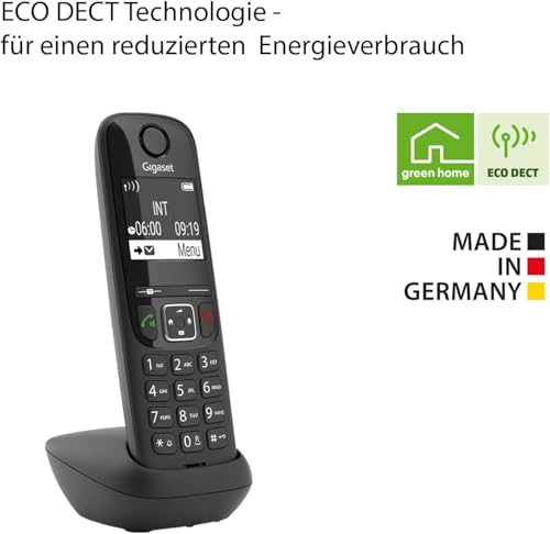 Gigaset AS690HX - DECT-Mobilteil mit Ladeschale - Fritzbox-kompatibel - hochwertiges Schnurloses Telefon für Router und DECT-Basis - kontrastreiches Display, schwarz [Deutsche Version] [Ohne Basis]