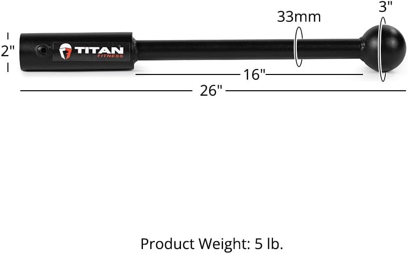 Titan Fitness Hammer Sleeve Landmine Attachment, 26" Extension, 33mm Grip for Core & Unilateral Workouts