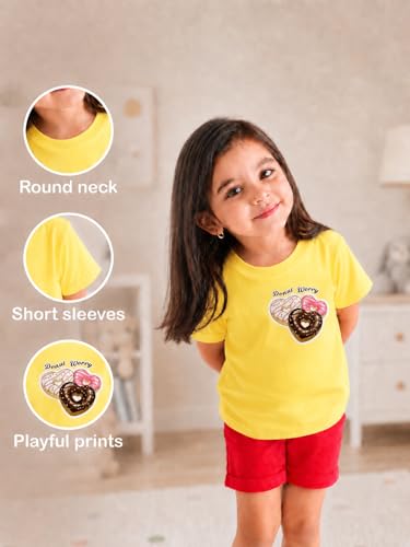 Image of Kidbea Bamboo Kids T-Shirt Ultra-Soft Premium Half Sleeve Graphic Tee for Girls, Casual Summer Wear for Toddlers & Kids