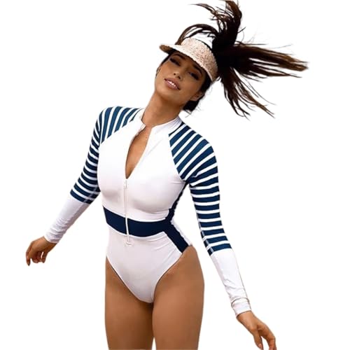 Maillots de surf femme maillot de bain une pièce manches longues rashguard