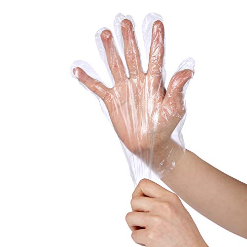 MoloTAR 100 pcs Plastic Disposable Gloves,Disposable Gloves, One Size Fits Most