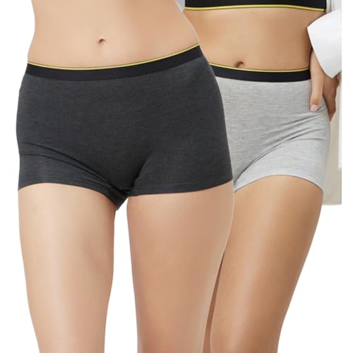 Image of Bummer Women's Solid Micro Modal Boyshorts Panties | Soft & Breathable Underwear | Combo Pack of 2