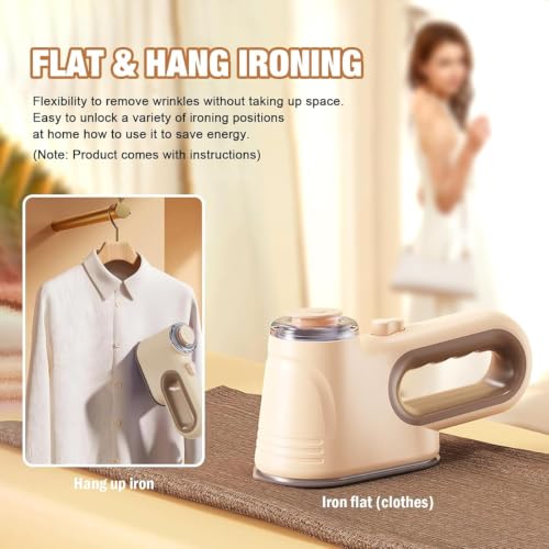 Image of Portable Handheld Garment Steamer | 1000W Foldable Mini Travel Steam Iron | 160ml | Iron Rest Pads | Heat Resistant | Anti-Slip Mat | Protective Waterproof Insulation Mat (Multi colored)