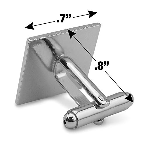 Subdued American Usa Flag Black White Military Tactical Square Cufflink Set Silver Color #TOP4