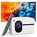 Wielio 1080P Projector with WiFi and Bluetooth, Projector 18000 Lumens Outdoor 200" Projection Screen Video Movie Proyector Compatible with Smartphone, HDMI,USB,AV,Fire Stick, PS5, White