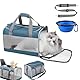 KunpengZen Transportbox Katze, Atmungsaktiv Hundebox Faltbar Mit Einstellbar Schultergurt, Katzentransportbox Mit Abnehmbarem Plüschpad, Cat Carrier Für Bis 7.5kg Camping Auto Reisen Tierarztbesuch