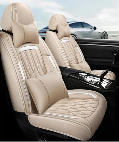 Housses de siège de voiture en lin style luxury beige pour Kia Stonic